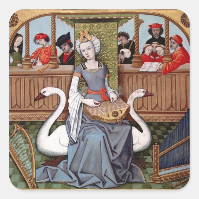 Adesivo Quadrado Alegoria de música (Frente)