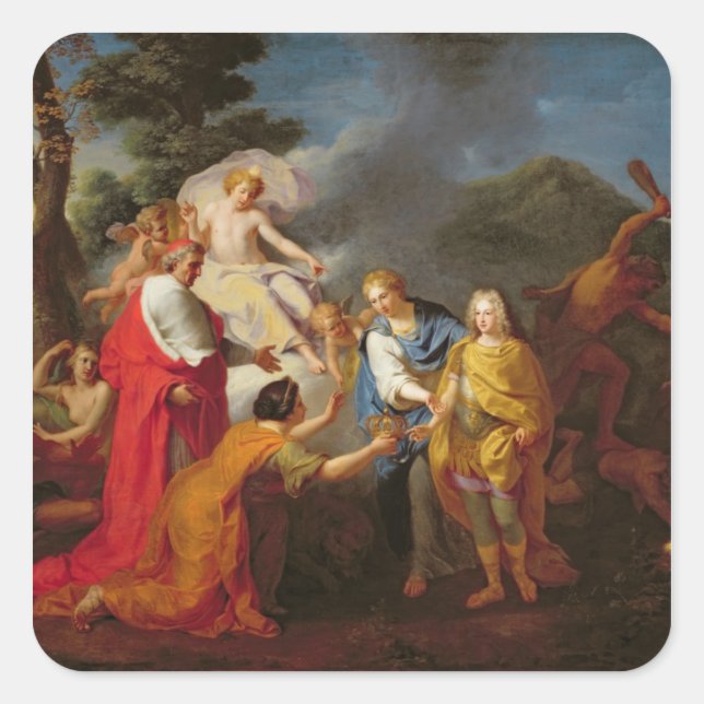 Adesivo Quadrado Alegoria do reconhecimento de Philippe de France (Frente)