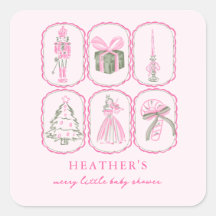 Alegre Pequeno Chá de Bebê Quebra-Nozes Rosa