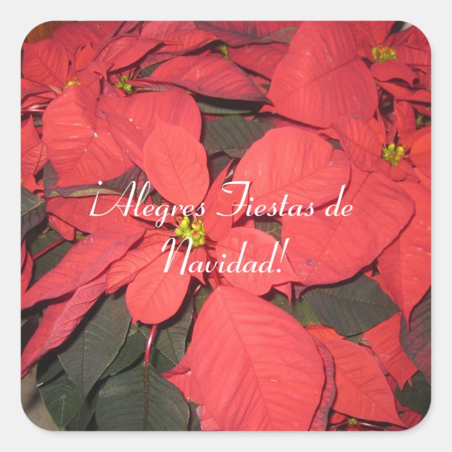 Adesivo Quadrado Alegres Fiestas de Navidad, (Frente)