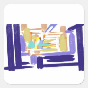 Adesivo Quadrado alegria de verão de manta ray