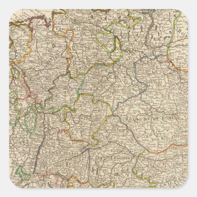 Adesivo Quadrado Alemanha, Áustria, Europa (Frente)