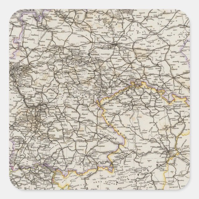 Adesivo Quadrado Alemanha e países vizinhos (Frente)