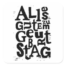 Alemão "Feliz Aniversário" Lino Impressão