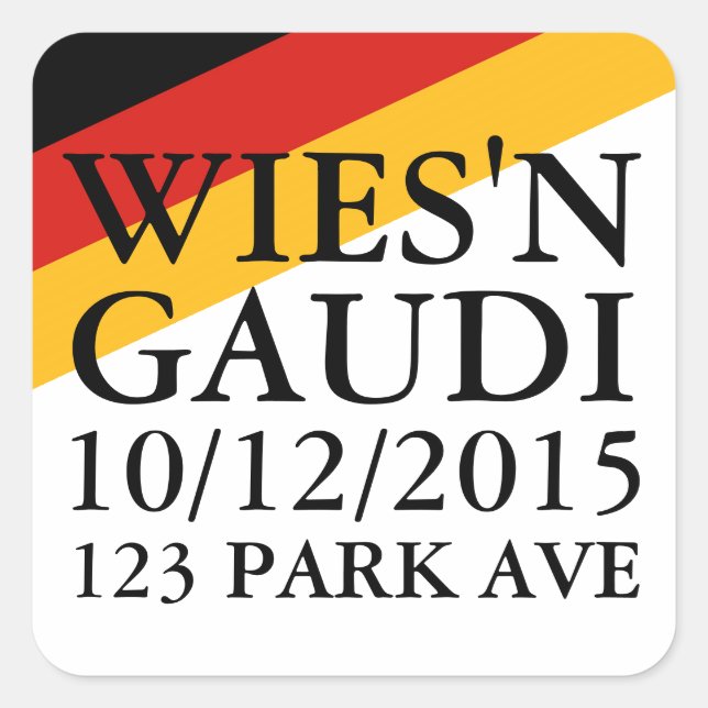 Adesivo Quadrado ALEMÃO FLAG COLORS + suas ideias (Frente)