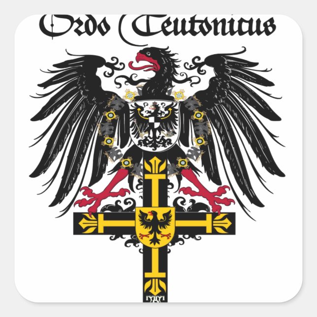 Adesivo Quadrado Alemão ordem águia de imperador autocolante (Frente)