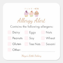 Alerta de Alergia a Cupcake de Pastel Doce
