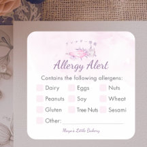 Alerta de Alergia a Saco de Piping Rosa Elegante