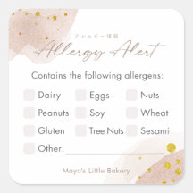 Alerta de Alergia aquarela em Rose Gold