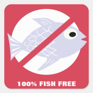 Adesivo Quadrado Alerta Sem Peixe 100% Símbolo Sem Peixe Personali