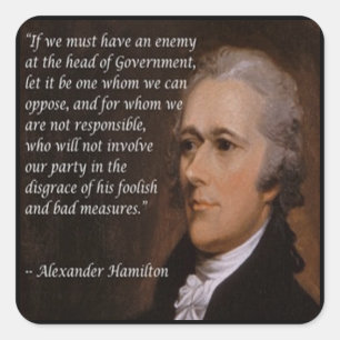 Adesivo Quadrado Alexander Hamilton "Líder Inimigo" Presente