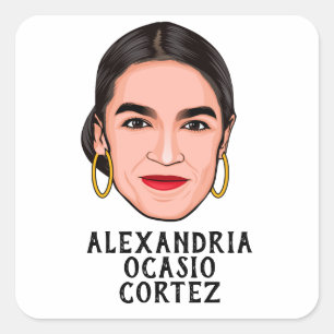 ADESIVO QUADRADO ALEXANDRIA OCASIO CORTEZ PERSONALIZADO