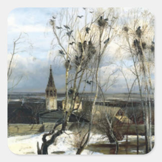Adesivo Quadrado Alexei Savrasov Rooks Painting Square Sticker