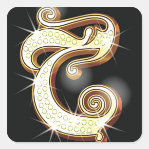 Adesivo Quadrado Alfabeto C de Bling