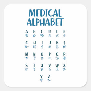 Adesivo Quadrado Alfabeto Médico