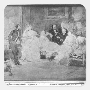 Adesivo Quadrado Alfred de Musset Eugene Delacroix