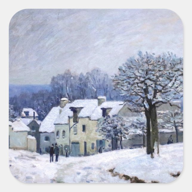 Adesivo Quadrado Alfred Sisley - Coloque Chenil em Marly, Efeito da (Frente)