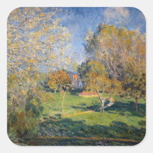 Adesivo Quadrado Alfred Sisley - O Jardim de Hoschede, Montgeron