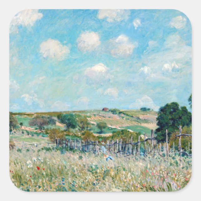 Adesivo Quadrado Alfred Sisley - O Prado (Frente)