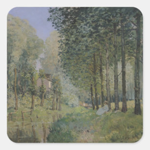 Adesivo Quadrado Alfred Sisley   o resto pelo córrego