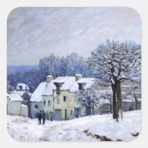 Adesivo Quadrado Alfred Sisley - Place Chenil em Marly, Efeito de N