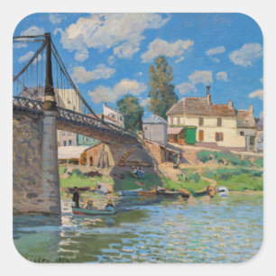 Adesivo Quadrado Alfred Sisley - Ponte em Villeneuve-la-Garenne
