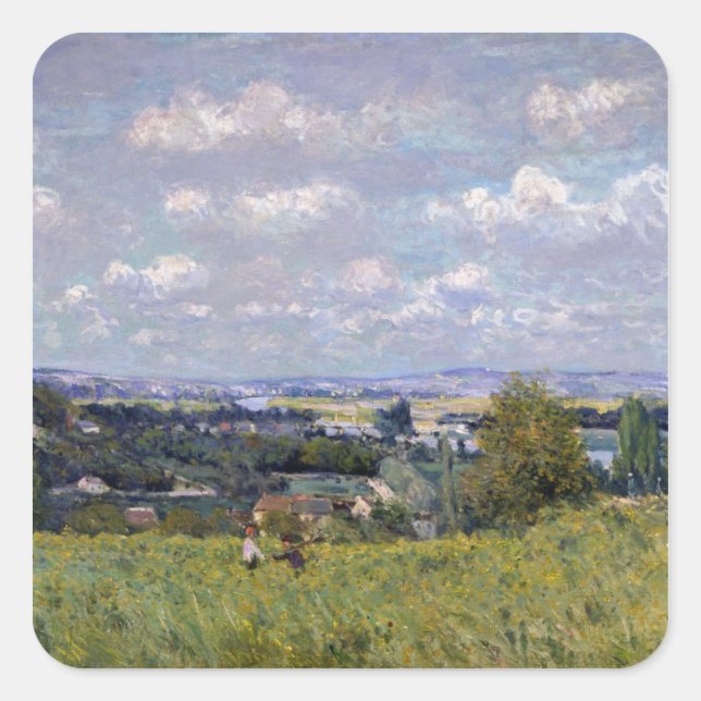 Adesivo Quadrado Alfred Sisley | Vale do Sena na Nuvem das Ruas (Frente)