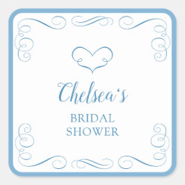 Adesivo Quadrado Algo Azul Antes de Eu Fazer Elegante Chás de Bebê 