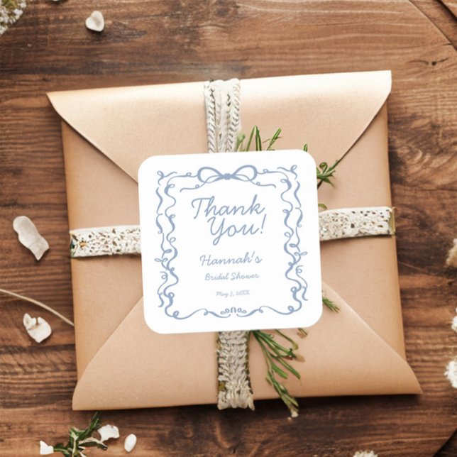 Adesivo Quadrado Algo Azul Antes de Eu Fazer Favor de Chuveiro de N (Criador carregado)