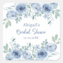 ADESIVO QUADRADO ALGO AZUL ANTES DE FAZER CHUVA DE NOIVA FLORAL