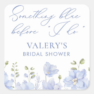 Adesivo Quadrado Algo Azul Antes Que Eu Faça Chá de panela De Flore