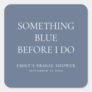 Adesivo Quadrado Algo Azul Simples Antes de Fazer o Chá de Noiva