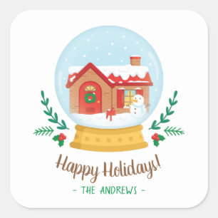 Adesivo Quadrado Algodão-Cinto-Neve-Neve-Vaca-Vaca