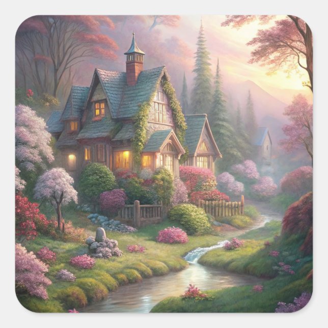 Adesivo Quadrado Algodão e Jardim (Frente)