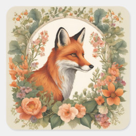 Adesivo Quadrado Algodão-Fox