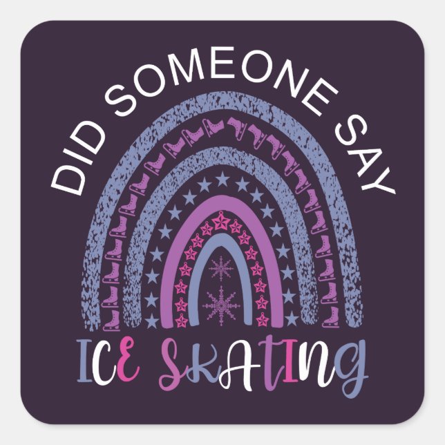 Adesivo Quadrado Alguém Disse Que Ice Skating? (Frente)