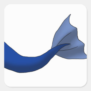 Adesivo Quadrado Alguma cauda da sereia da cor com fundo branco