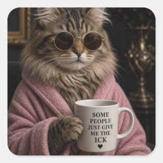 Adesivo Quadrado Algumas Pessoas Me Dão o Sticker de Gato Engraçado