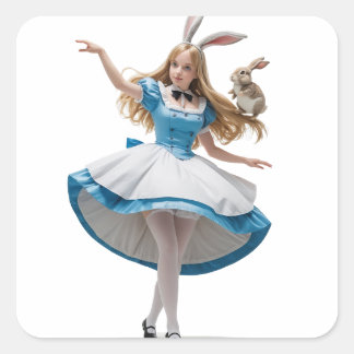 Adesivo Quadrado Alice dançante