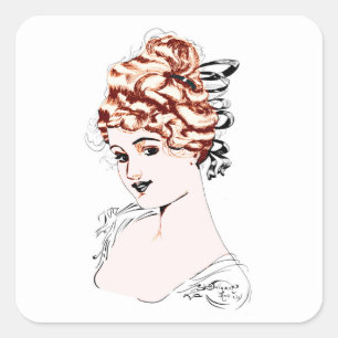 Adesivo Quadrado Alice M. McPherrin por Russell L. Swigert arte de