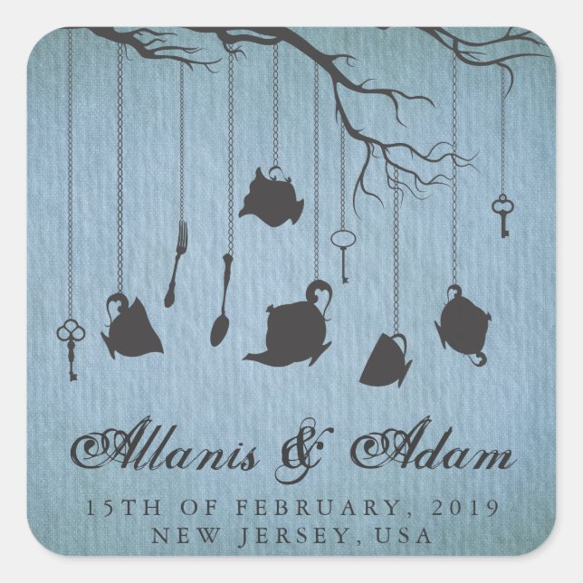 Adesivo Quadrado Alice no País das Maravilhas (Frente)