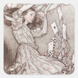 Adesivo Quadrado Alice No País Das Maravilhas Lewis Carroll Rackham