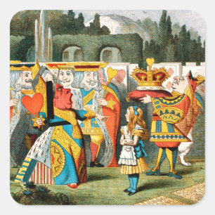 Adesivo Quadrado Alice no País das Maravilhas Rainha dos Coraçõe