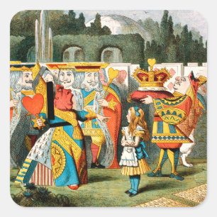 Adesivo Quadrado Alice no País das Maravilhas Rainha dos Coraçõe