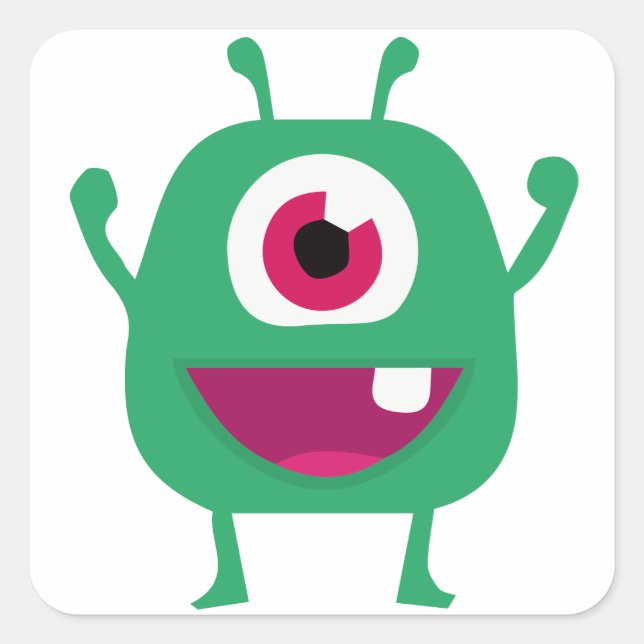 Adesivo Quadrado Alienígena (Frente)