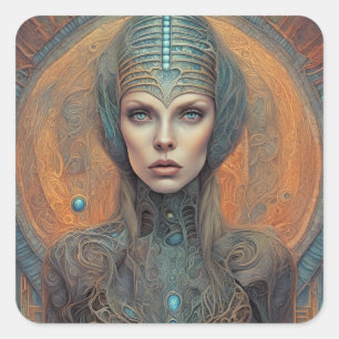 Adesivo Quadrado Alienígena