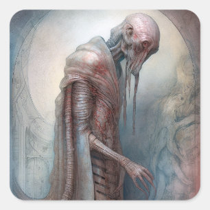 Adesivo Quadrado Alienígena Criadora Ficção Científica