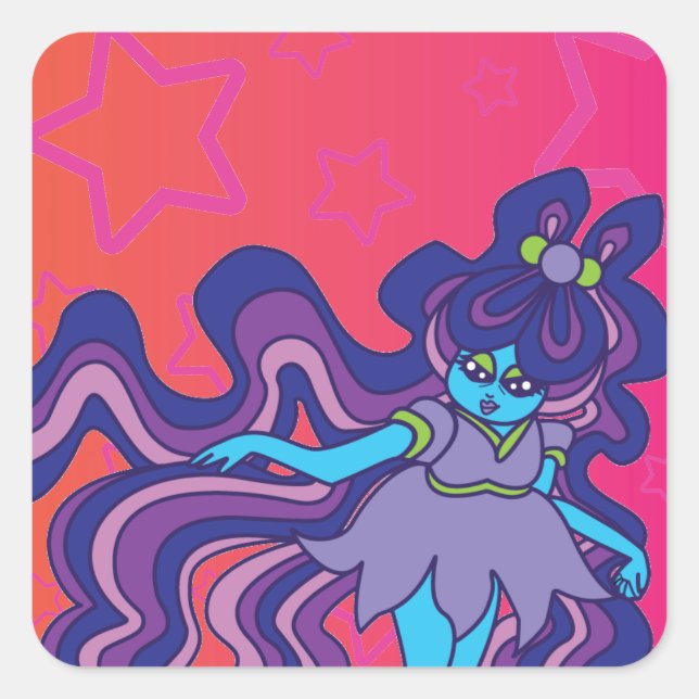 Adesivo Quadrado Alienígena Star (Frente)