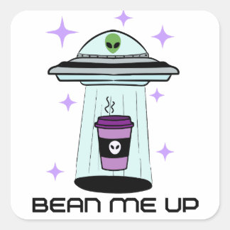 Adesivo Quadrado Alienígena Sticker Coffee Art