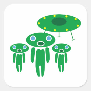 Adesivo Quadrado Aliens de chegada